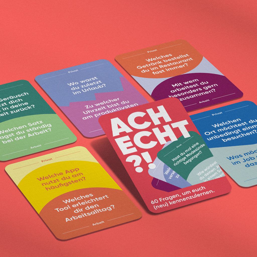 Ach echt?! Das Kartenspiel, mit dem du deine Kolleg:innen besser kennenlernst.